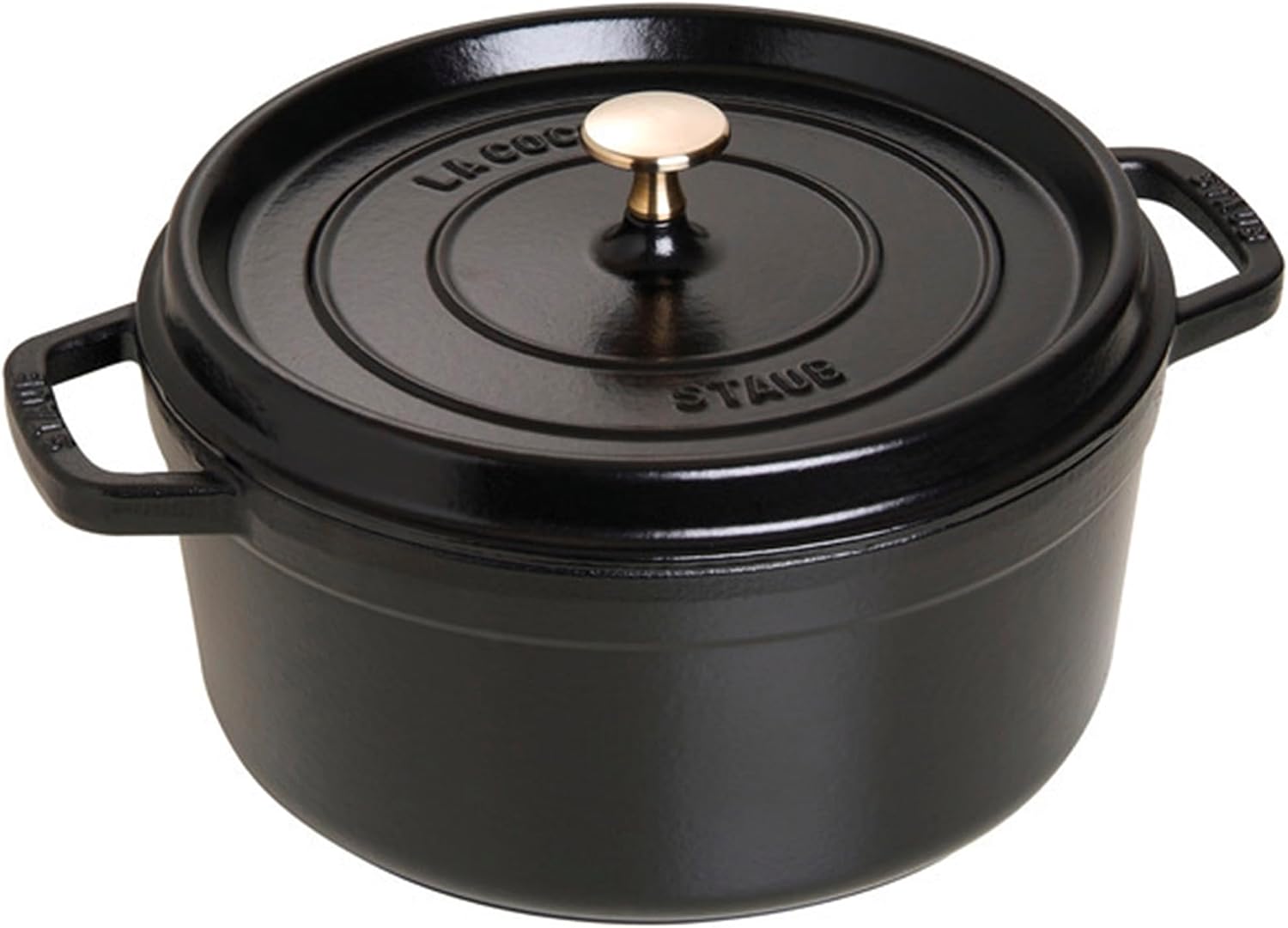 STAUB Cast Iron Dutch Oven 5.5-qt Round Cocotte, Black Matte